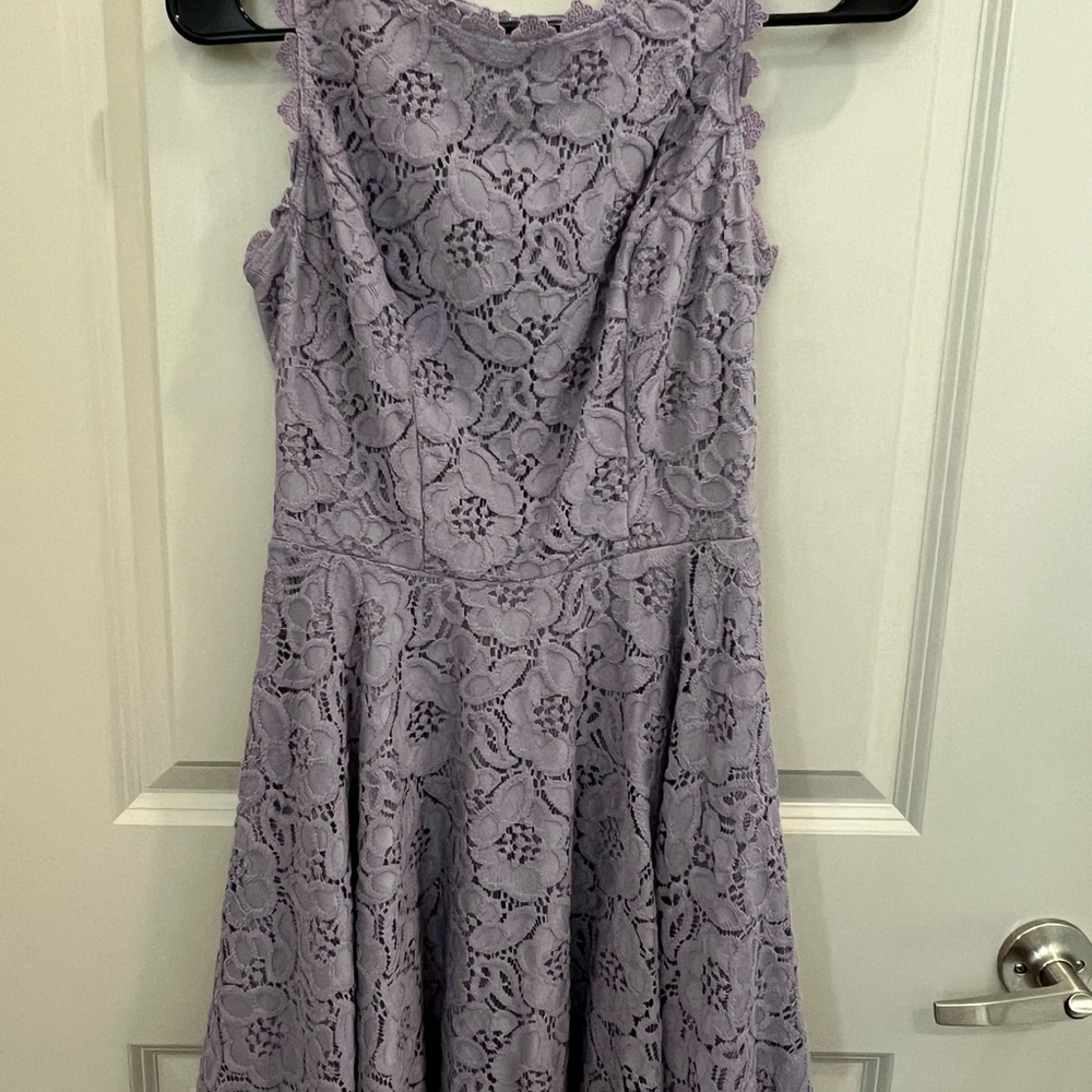 Jodi Kristopher Lavender Lace Mini Dress